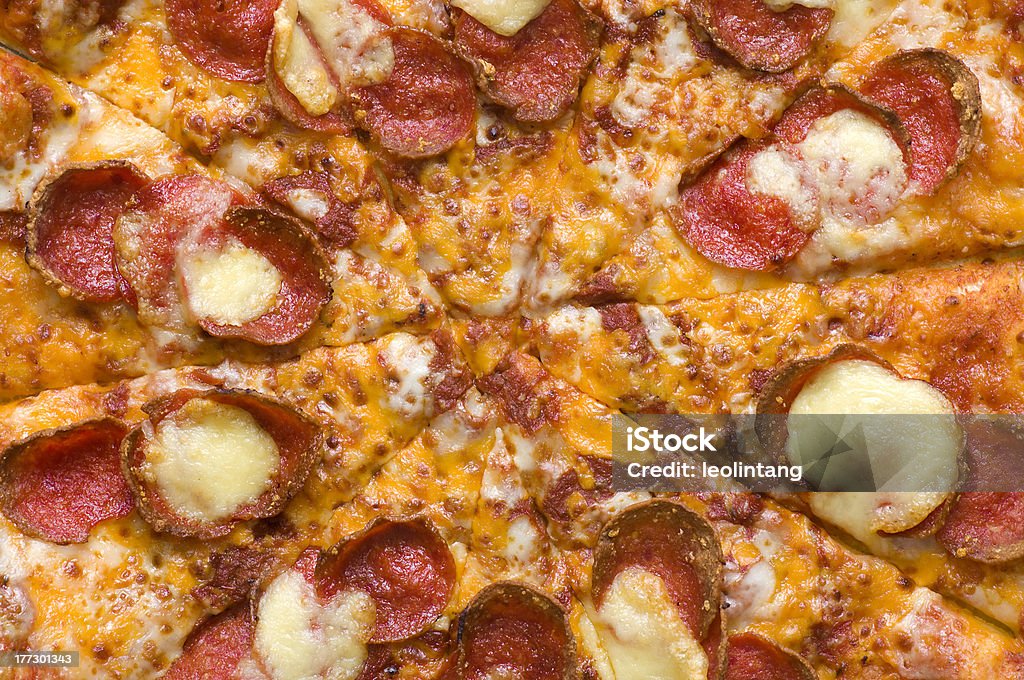 Pepperoni Pizza - Lizenzfrei Fleisch Stock-Foto