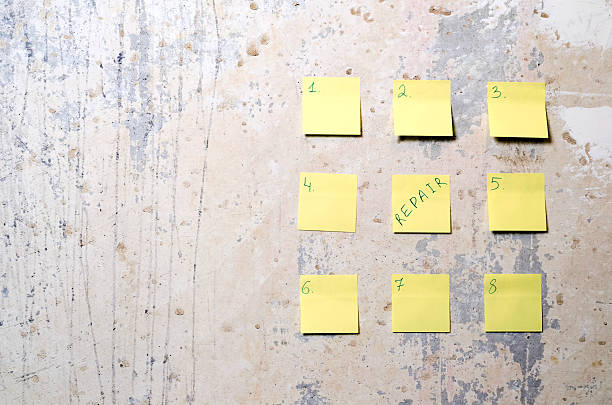 istock Stickers on the dirty wall 177301560