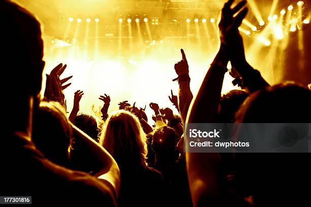 Cheering Concert Crowd Stock Photo - Download Image Now - Live Event, Performance Group, Admiration