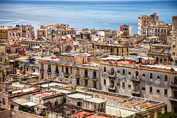 La Havana and the sea stock photo