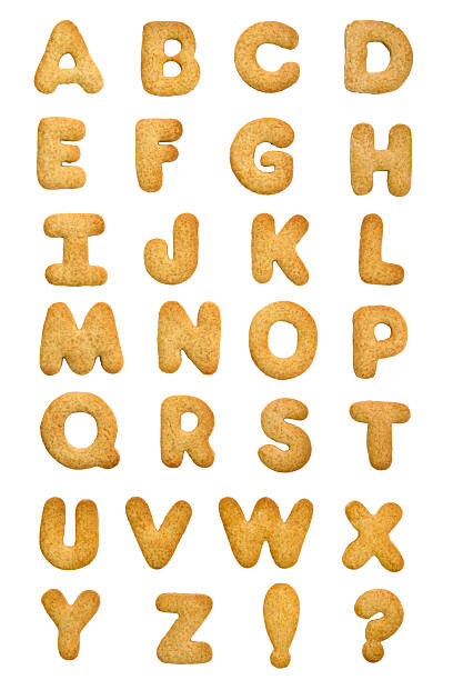 печенье алфавит - letter l letter p letter j letter m стоковые фото и изображения