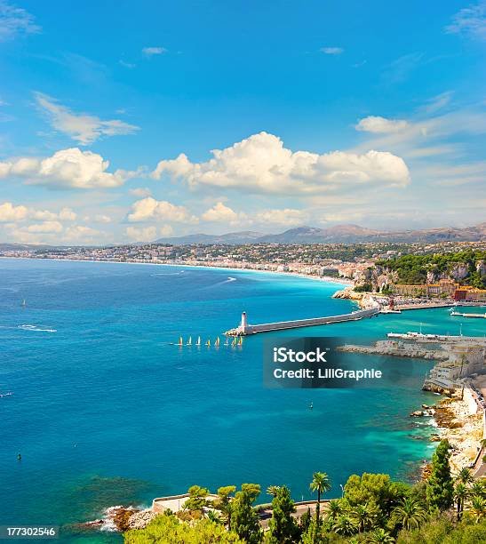 Vista Del Complejo Turístico Riviera Francesa Mediterráneo Foto de stock y más banco de imágenes de Agua