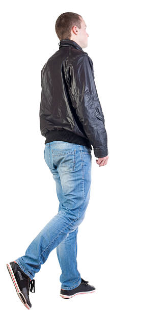 istock Back view of walking handsome man in jacket 177303079