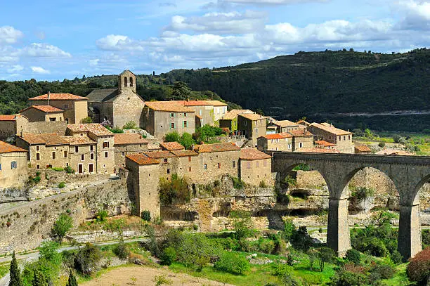 The little winegrower village Minerve in the Languedoc in South France