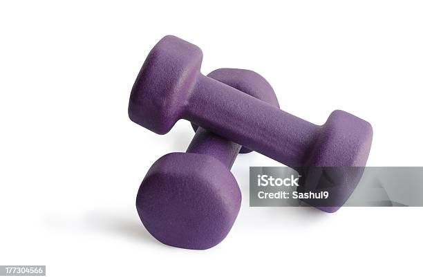 Purple Dumbbell Weights Stock Photo - Download Image Now - Dumbbell, Purple, Barbell