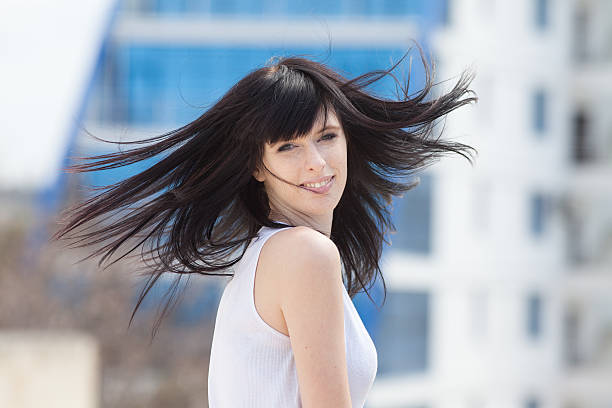 istock Portrait of attractive brunette on open air 177304752