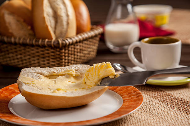 Brazilian Bread Breakfast at Brazil with traditional French bread, traditional bread in Brazil.Breakfast at Brazil with traditional French bread, traditional bread in Brazil. butter stock pictures, royalty-free photos & images