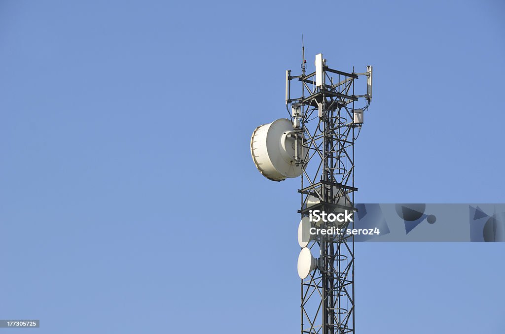 Communication Tower Antenna - Aerial Stock Photo