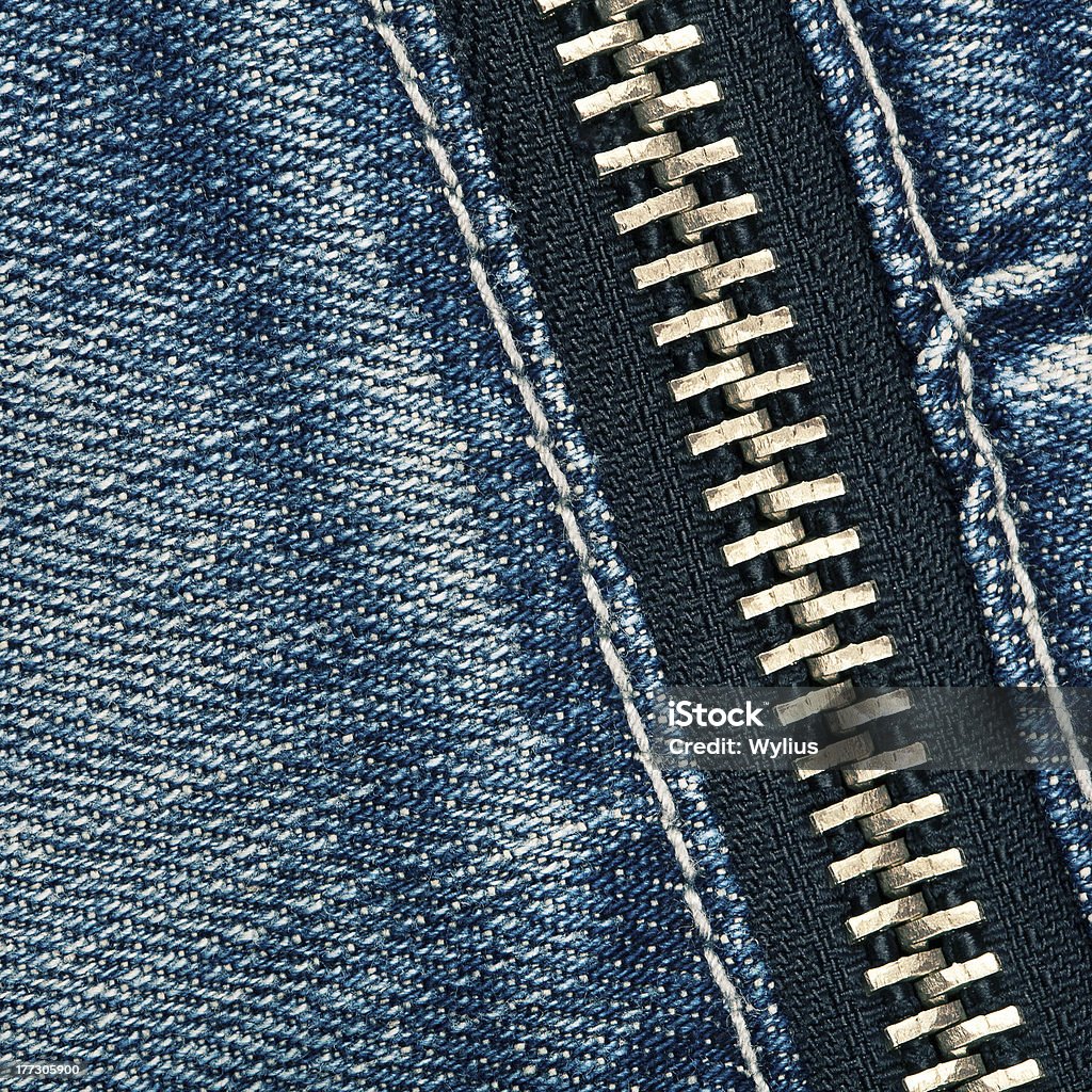 Zipper on jeans Zipper on a blue jeans Art Stock Photo
