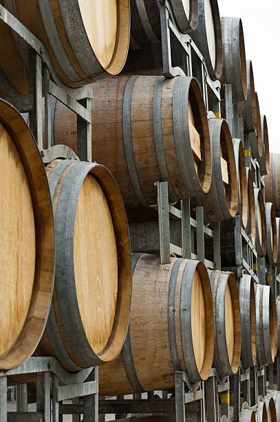 istock Wine barrel of a winery outside storage area 177307855