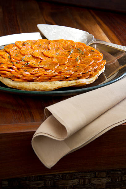 Sweet Potato Tart Tatin stock photo