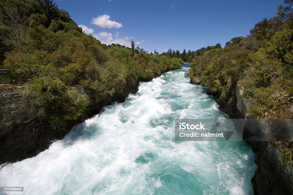 Huka Falls, río Waikato, Nueva Zelanda - Foto de stock de Agua libre de derechos