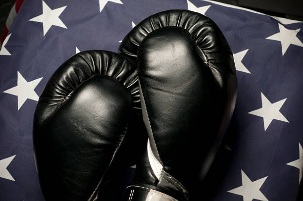 istock Boxing Gloves On American Flag 177308863
