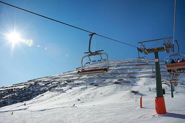istock Ski lifts and slope with protection from avalanches 177309347