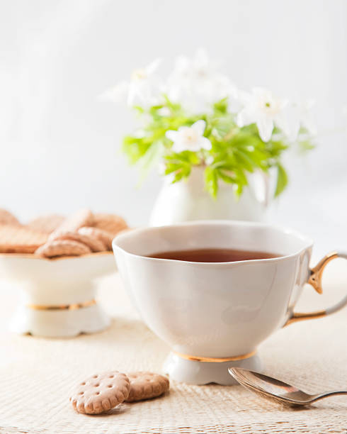 istock Cup of tea with cookies 177309462