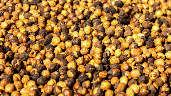Pounds of chickpeas in high definition close-up