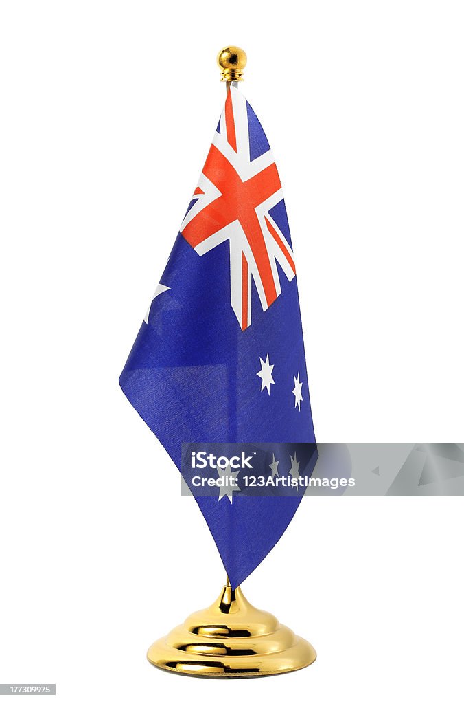 플랙 호주 매달기 골드 flagpole - 로열티 프리 British Empire 스톡 사진