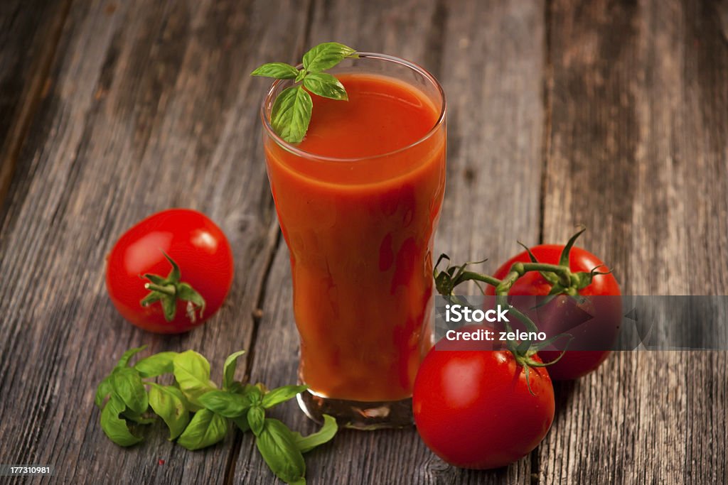 Tomato Juice Homemade tomatoe juice made with organic tomatoes Drink Stock Photo