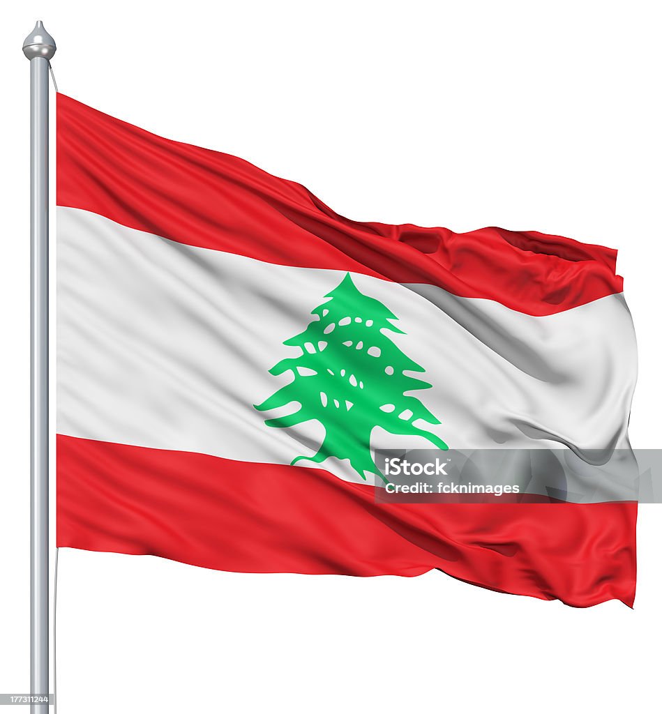 Acenando a bandeira do Líbano - Royalty-free Autoridade Foto de stock