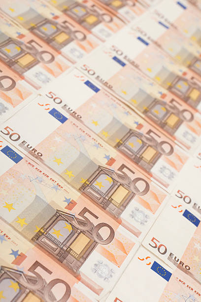 euro banknote background stock photo