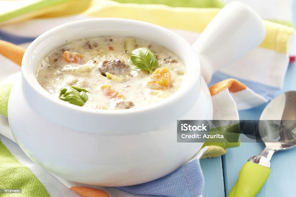 Cheese soup Beef with vegetable cheeseburger soup Appetizer Stock Photo