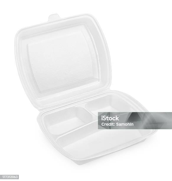 Em Branco Branco Esferovite Refeição Caixa - Fotografias de stock e mais imagens de Aberto - Aberto, Almoço, Branco