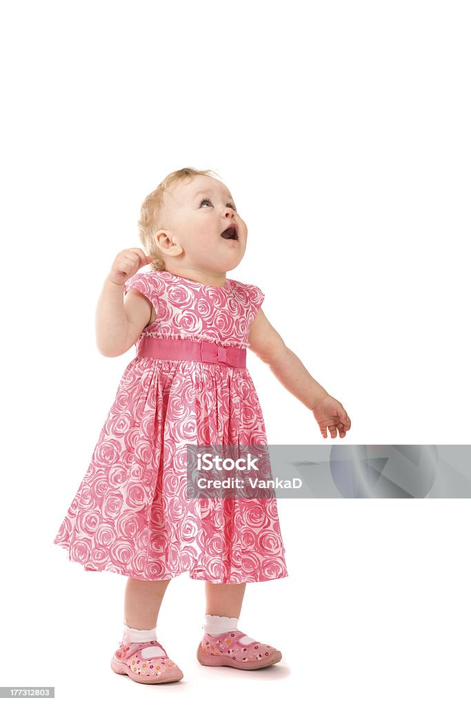 아기 여자아이 루킹 바라요 - 로열티 프리 귀여운 스톡 사진