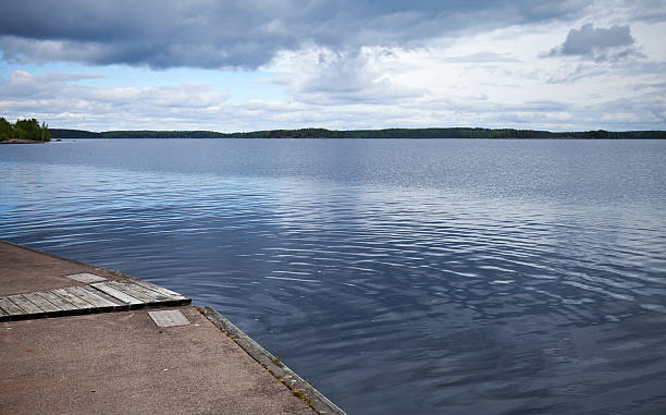 istock Calm lake harbor in Imatra town, Finland 177312948