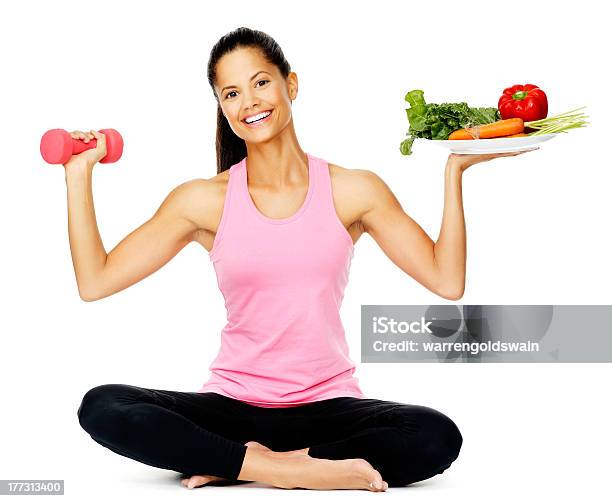 Vegetable Exercise Woman Stock Photo - Download Image Now - Exercising, Healthy Eating, Dieting