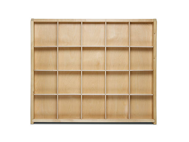 空の木製の棚 - shelf bookshelf empty box ストックフォトと画像