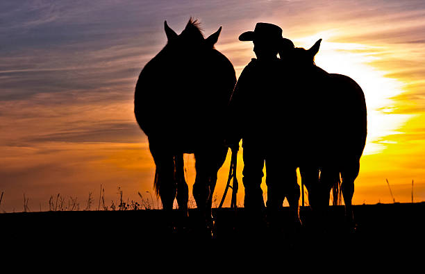 istock Young Cowboy Walking with His Horses 177313572