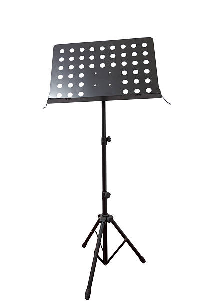 istock Empty metal music stand  isolated on a white background 177314269