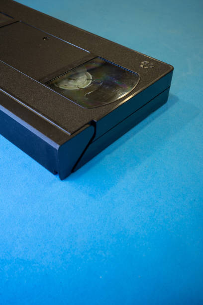istock Used Vintage VHS Tape on a Blue Background 1773143282