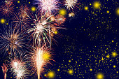 Festive fireworks background