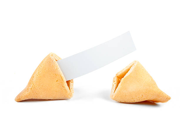 ciasteczko z wróżbą z czystego papieru - luck fortune telling cookie fortune cookie zdjęcia i obrazy z banku zdjęć