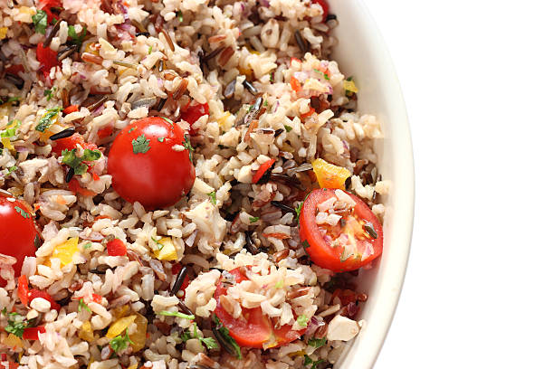 Wild rice salad stock photo