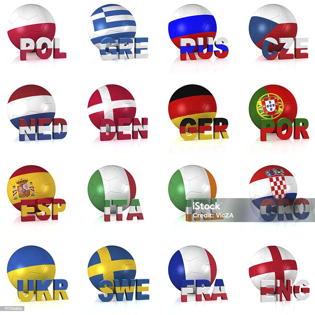 The greatest European Football Tournament All the participating teams of Europe's biggest soccer competition. Easy to edit and use. British Culture Stock Photo