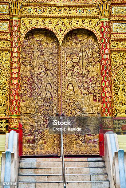 Thai Temple Door Stock Photo - Download Image Now - Art, Art And Craft, Arts Culture and Entertainment