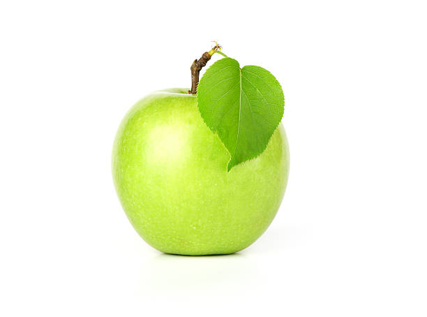 istock green apple fruits with leaf 177317757