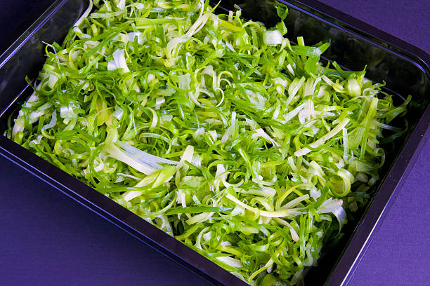 Pre Packed Shredded Spring Onion stock photo