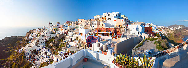 istock Panoramic photo of Oia at Santorini, Greece 177318422