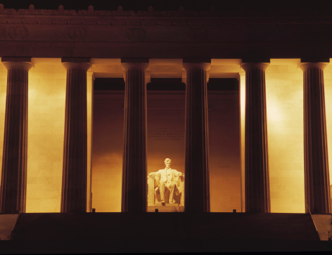The Lincoln Memorial at night, Washington, D.C., USA