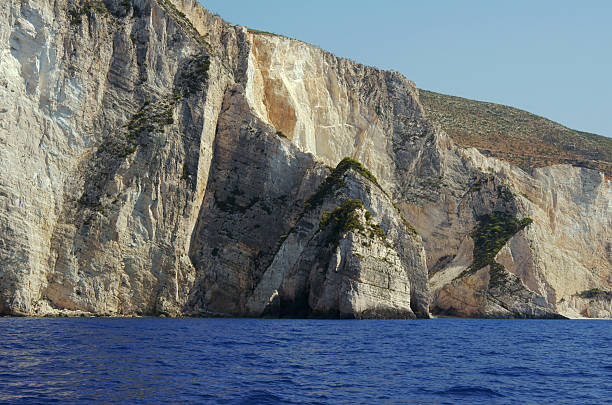 istock white rock on coast at Zakynthos island 177319204