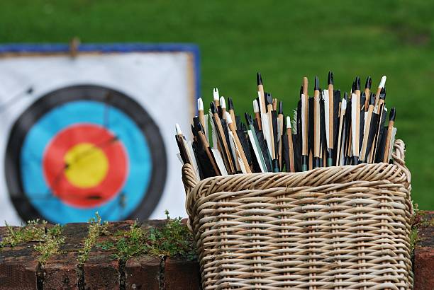 istock basket of arrows with target 177319384