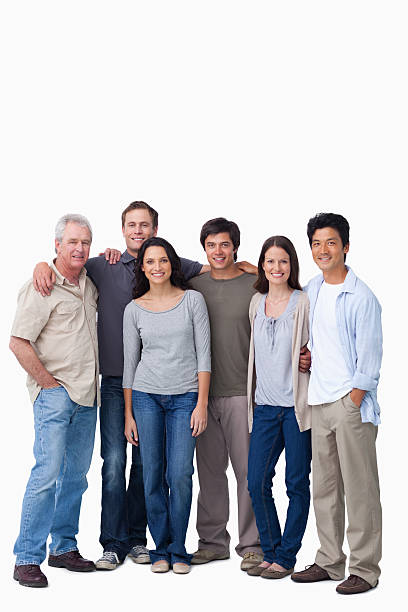 istock Smiling group of friends standing together 177319759
