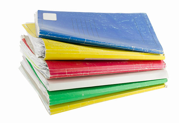 istock Old paper retro   colored files isolated 177319878