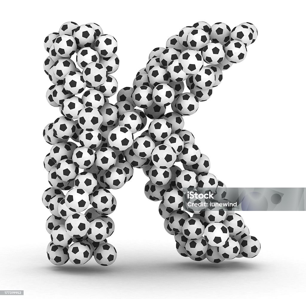 Letter K From Soccer Football Balls Stock Photo - Download Image Now