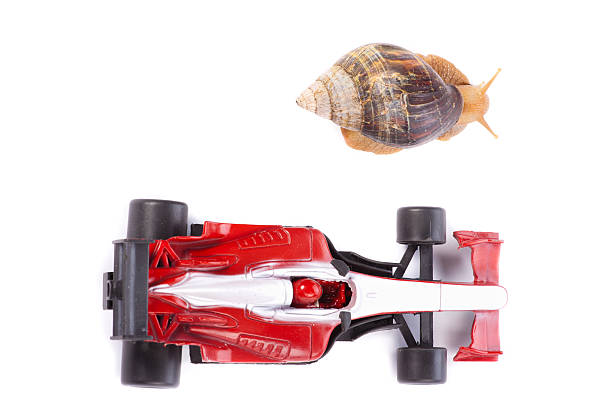 istock open-wheel single-seater racing car Snail race from above 177319954