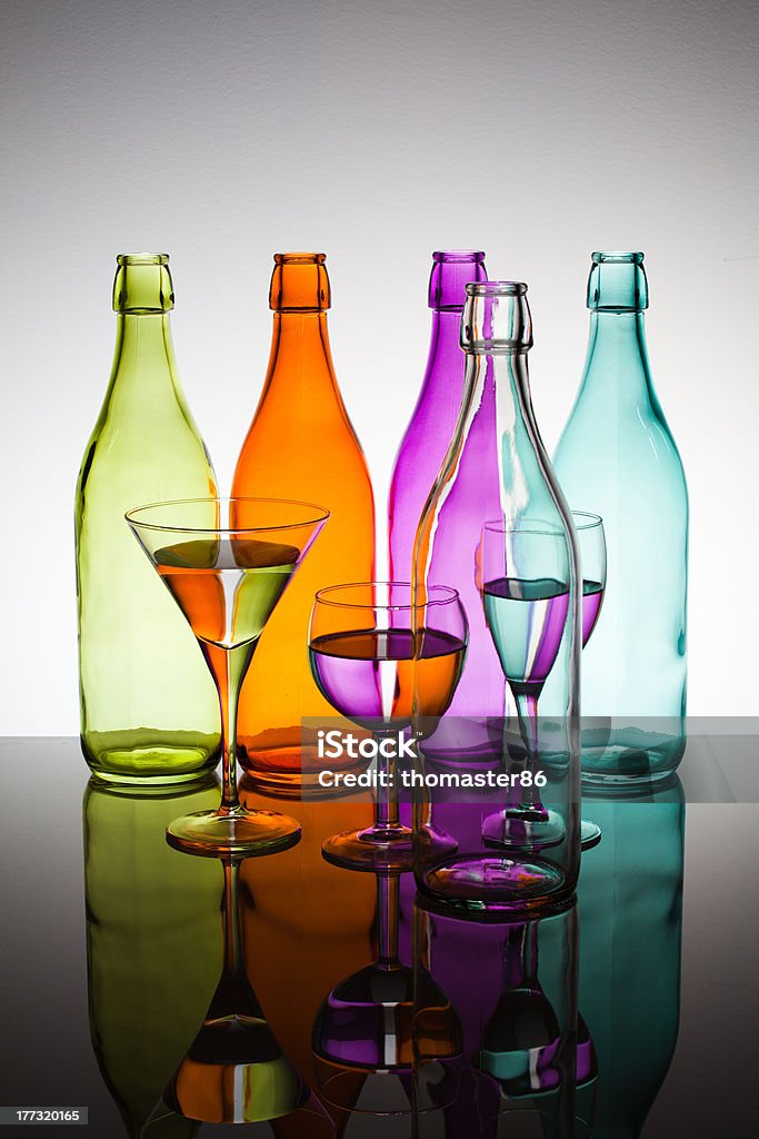 Colorful Bottles Art Stock Photo