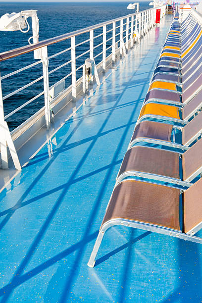 istock sunbath chairs on side of cruise liner 177320234